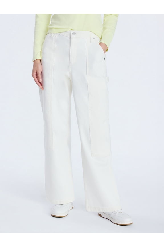 Women's Cropped Straight Leg Utility Jeans, 28” Inseam, Sizes XS-XXL