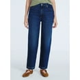 thumbnail image 1 of Free Assembly Women's Mid Rise Wide Hem Barrel Jeans, 28" Inseam, Sizes 0-20, 1 of 6