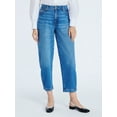 thumbnail image 1 of Free Assembly Women's Mid Rise Wide Hem Barrel Jeans, 28" Inseam, Sizes 0-20, 1 of 6