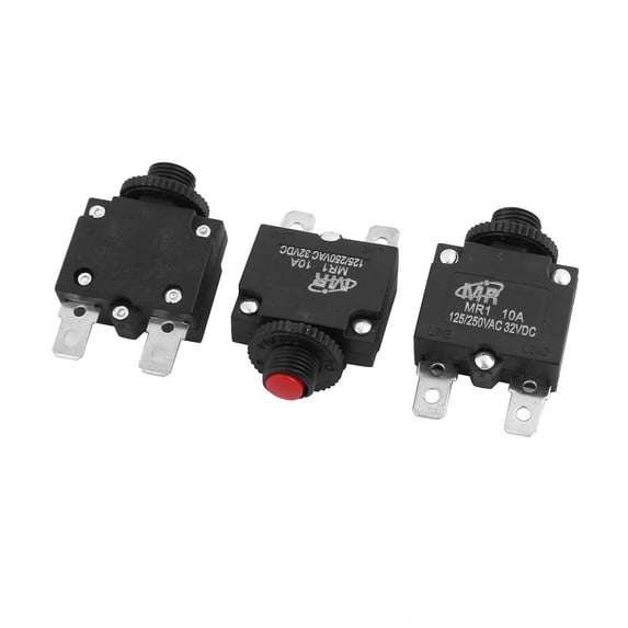 MR1 125V/250V DC 32V 10A Circuit Breaker Current Overload Protector 3pcs
