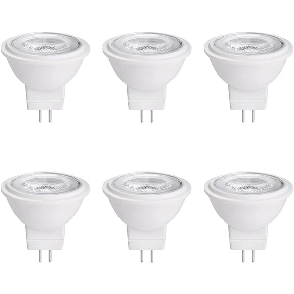 MR11 Gu4.0 Bi-pin LED Light Bulb 3W 12VAC/DC Low Voltage LED Spotlights Warm White 2700K-3000K for Outdoor Landscape Lighting and Indoor Recessed/Track Lights 12pcs