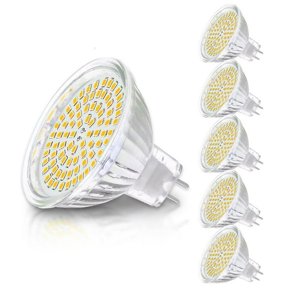 MR16 GU5.3 12V LED Bulbs, Warm White 3000K, 5W Equivalent to 50W Halogen Lamp, 450LM, 120 Angle, Non-Dimmable Spot LED Bulbs, Pack of 6,