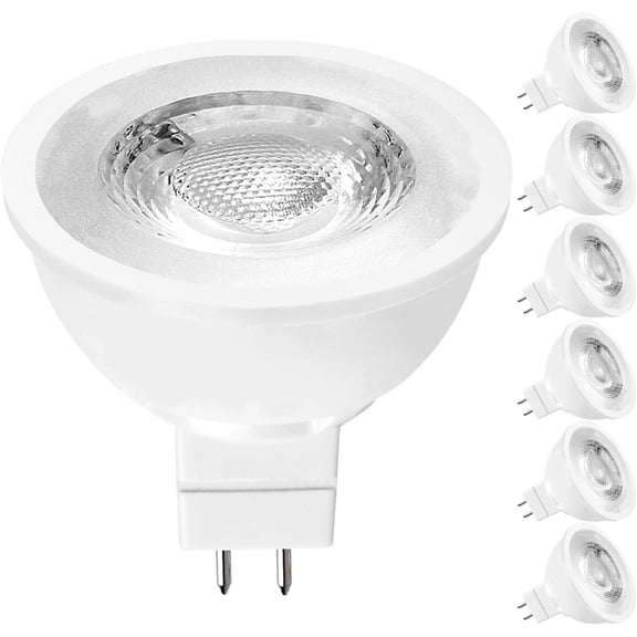 MR16 LED Bulb 50W Equivalent, 12V, 3000K Soft White Dimmable, 500 Lumens, GU5.3 LED Spotlight Bulb 6.5W, Enclosed Fixture Rated, Perfect for Track and Home Lighting (6 Pack)
