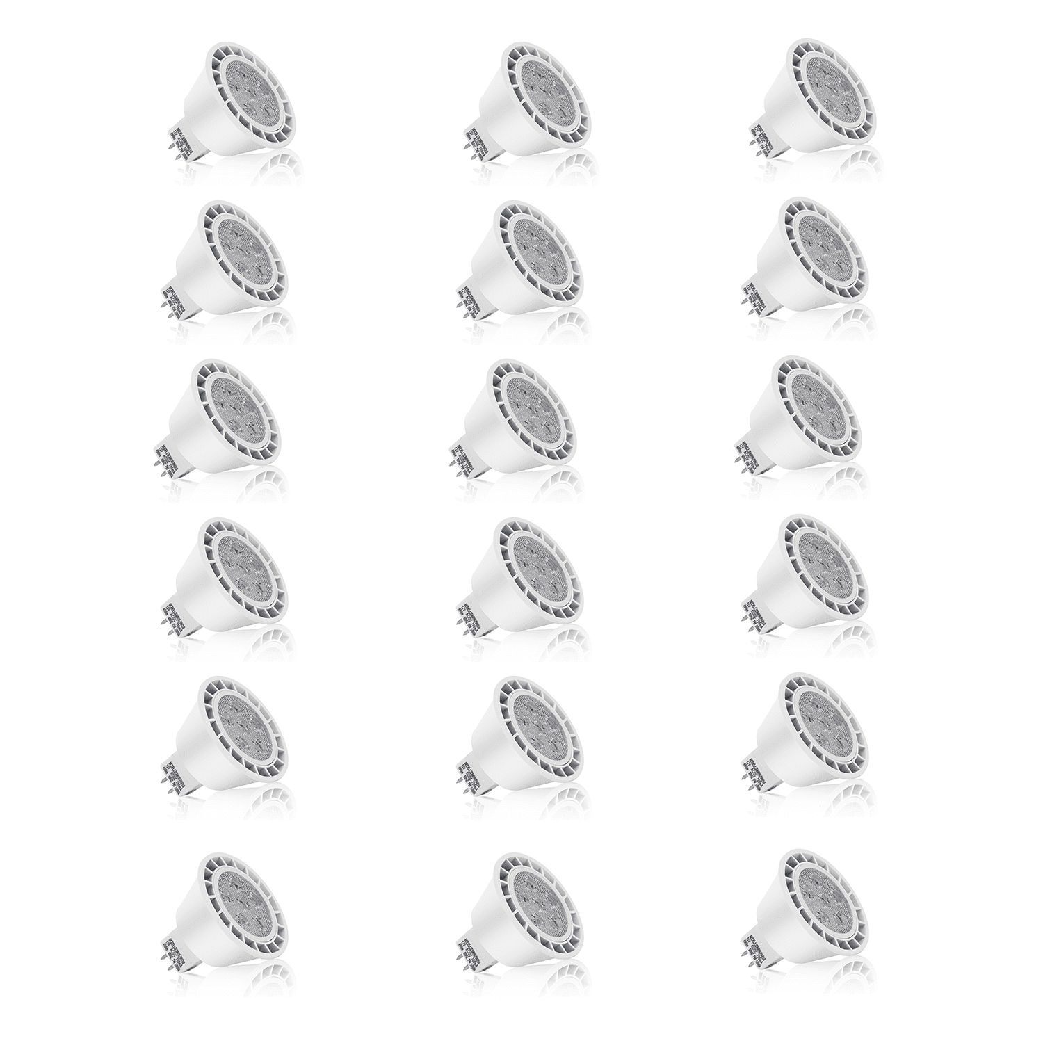 MR16 LED Bulb 50W Equivalent, 12V Low Volt, 3000K Warm White, Dimmable, GU5.3 LED Spotlight Bulb, 490LM 7W, UL & Energy Star Listed, for Recessed and Track Lighting, Pack of 18