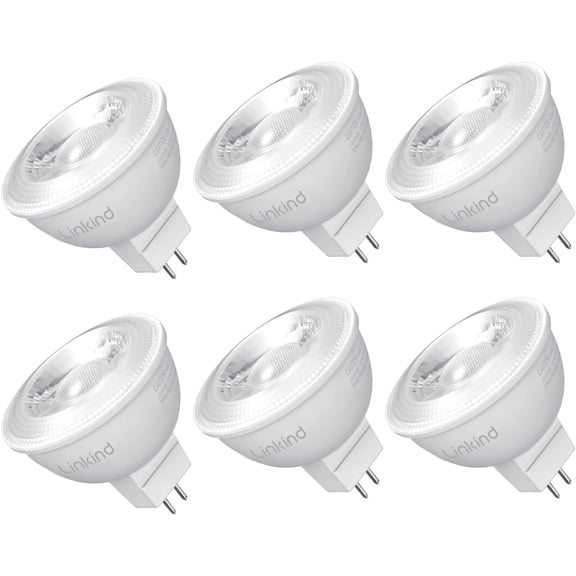 MR16 LED Bulb Dimmable, GU5.3 Bi-Pin Base LED Light Bulbs, 6.5W (70W Equivalent) 3000K Warm White 640lm MR16 LED Spot Lights, Recessed, Tracking Lights, 12V Low Voltage, 6 Packs