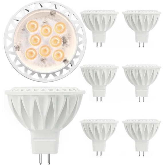 MR16 LED Bulbs 50W Halogen Equivalent Landscape Light Bulbs, 2700K Warm White 5W GU5.3 MR16 12V Spotlight Bulb, Non-Dimmable 38 Beam Angle for Landscape, Recessed, Track Lighting 6 Pack