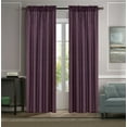 thumbnail image 1 of MR2 Plum 2-PC Set rod pocket faux silk window curtain treatment set of two 2 solid semi sheer voile panels 55" W x 95" L (Each), 1 of 3