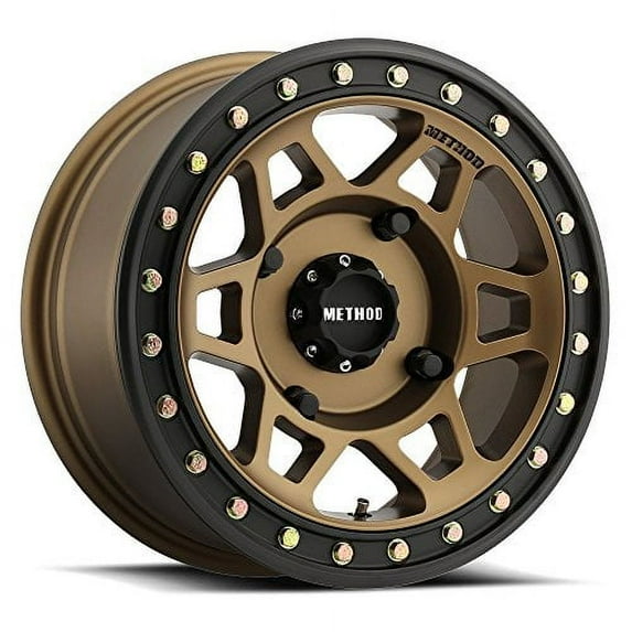 MR405 UTV BEADLOCK 15X7 5+2/+38MM O/S 4X136 METHOD BRONZE W/ MATTE BLACK RING W/