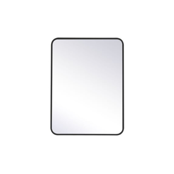 Elegant Decor MR802432BK 24 x 32 in. Soft Corner Metal Rectangular Mirror, Black