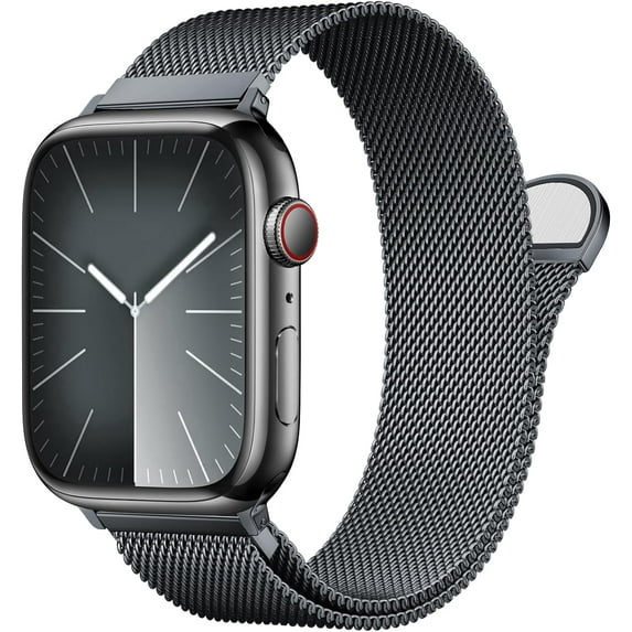 MRAIN-H Patented Milanese Loop Compatible with Apple Watch Band Series 9 8 7 6 5 4 3 Ultra 2 1 SE for Women Men, Magnetic Stainless Steel Clasp for iWatch Bands 41mm 40mm 38mm