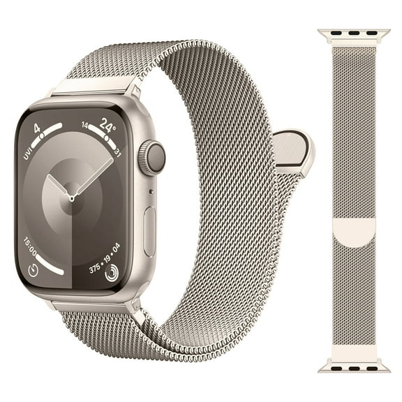 MRAIN-H Patented Milanese Loop Compatible with Apple Watch Band Series 9 8 7 6 5 4 3 Ultra 2 1 SE for Women Men, Magnetic Stainless Steel Clasp for iWatch Bands 41mm 40mm 38mm