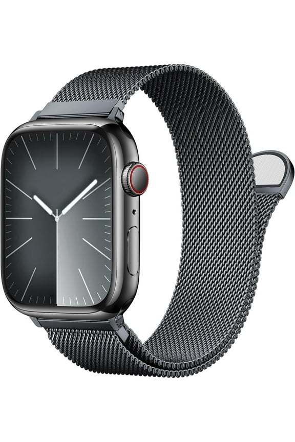 Patented Milanese Loop Compatible with Apple Watch Band Series 9 8 7 6 5 4 3 Ultra 2 1 SE for Women Men, Magnetic Stainless Steel Clasp for iWatch Bands 49mm 45mm 44mm 42mm