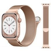 MRAIN-H Patented Milanese Loop Compatible with Apple Watch Band Series 9 8 7 6 5 4 3 Ultra 2 1 SE for Women Men, Magnetic Stainless Steel Clasp for iWatch Bands