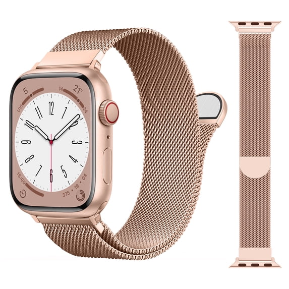 MRAIN-H Patented Milanese Loop Compatible with Apple Watch Band Series 9 8 7 6 5 4 3 Ultra 2 1 SE for Women Men, Magnetic Stainless Steel Clasp for iWatch Bands 49mm 45mm 44mm 42mm