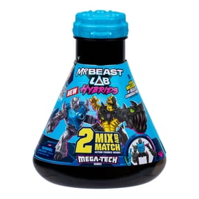 MrBeast Lab Hybrids Rockhyde vs Shadowfin Multi pack, Reveal Different Hybrid Parts to Create 2 Mix & Match Figures, Ages 5+