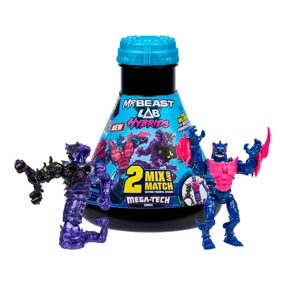 MrBeast Lab Hybrids Panthar vs Shadowcoil Multi Pack, Reveal Different Hybrid Parts To Create 2 Mix & Match Figures, Ages 5+