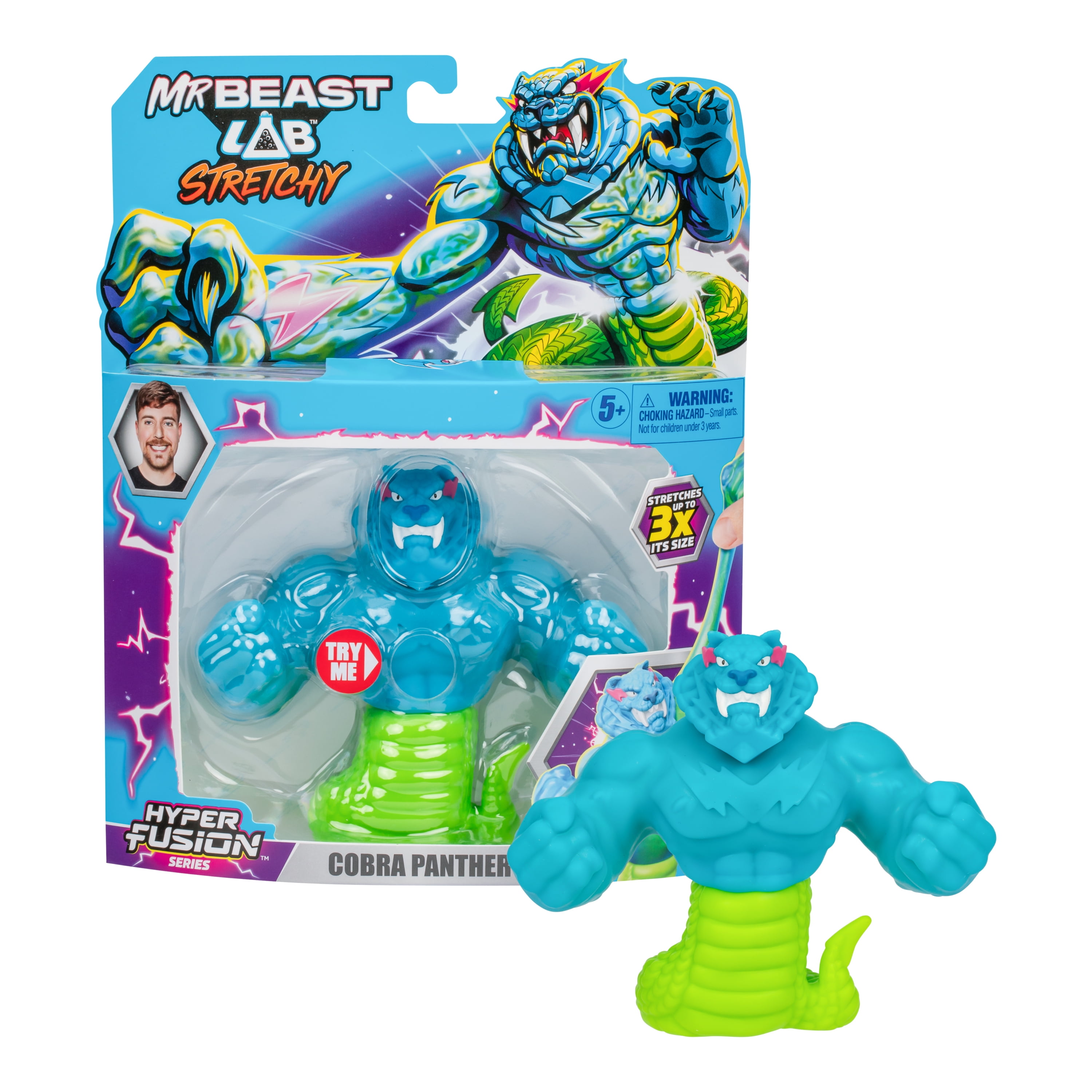 MrBeast Lab Hyper Fusion 5 Inch Stretchy Heroes, Goo Filled