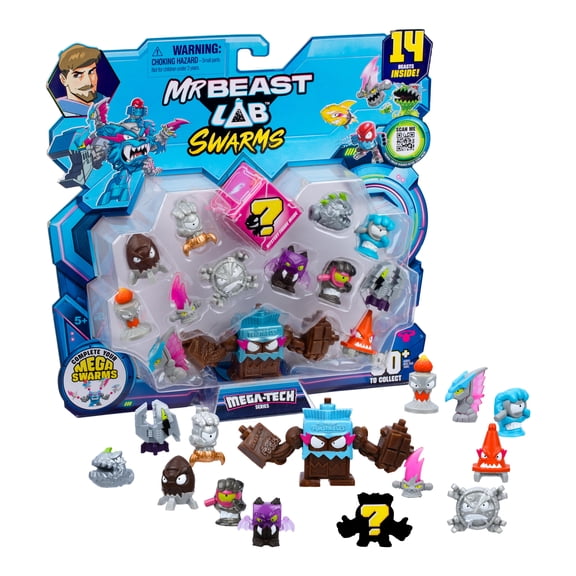 MrBeast Lab Swarms MEGA-TECH Series: 14 pack with 13 Micro Beasts & 1 Mega Swarm Action Figures