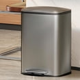 thumbnail image 1 of MRBIN Stainless Steel Kitchen Trash Can with Lid and Odor Filter, 13gal / 50L Step Tall Kitchen Garbage Can Pedal Garbage Pail, Trash Bin Soft Close Commercial Large Waste Basket, Eclipse Grey, 1 of 9