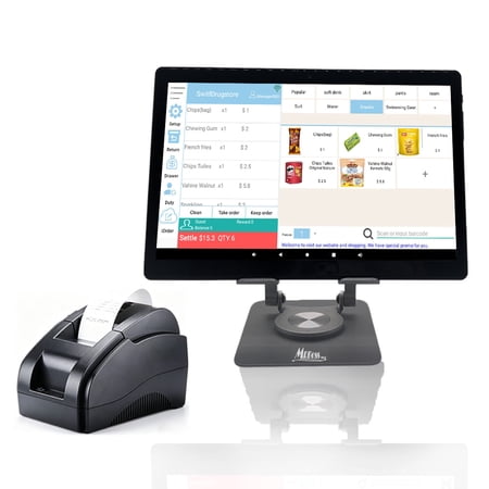 MRBOSS mobile POS Cash register 10.1” Tablet 2“ receipt printer software app for small business restaurant retail Grocery Convenience mobile food dining car bubble tea coffee shop beverage bakery