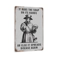 thumbnail image 1 of MRC Wood Products Vintage-Style It Rubs the Soap on Its Hands Poster - Humorous Plague Doctor Wall Art - Retro Hygiene Decor, 1 of 4