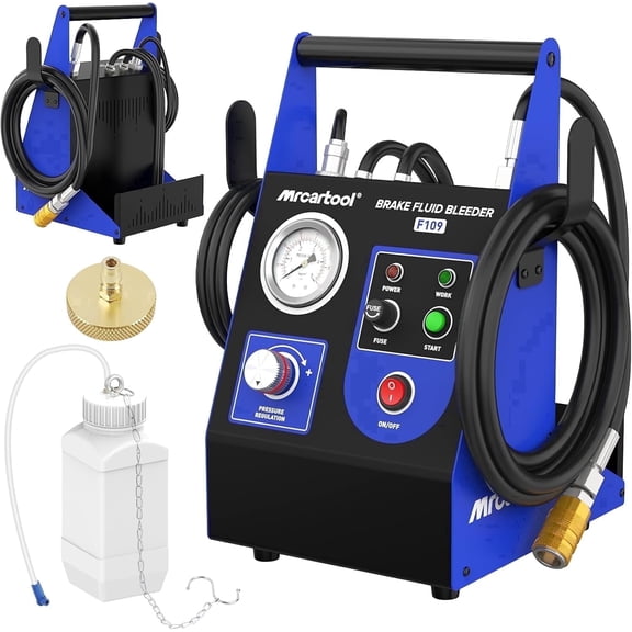 Mrcartool F109 Electric Brake & Clutch Fluid Bleeder Kit, 110V Automotive Bleeding Tool for Cars, SUVs, and Trucks