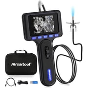 MRCARTOOL N100 Two-Way Articulating Borescope with Light, 2600mAh Battery, 0.24in Probe, IP67 Waterproof Inspection Camera for Automotive Engine