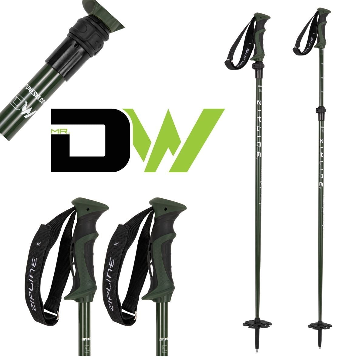 Crown Sporting Goods Shock-Resistant Adjustable Trekking Pole and Hiking  Staff