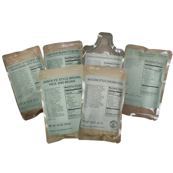 MRE Family Meal Variety Entrees Dessert Camping Survival 6-Pack