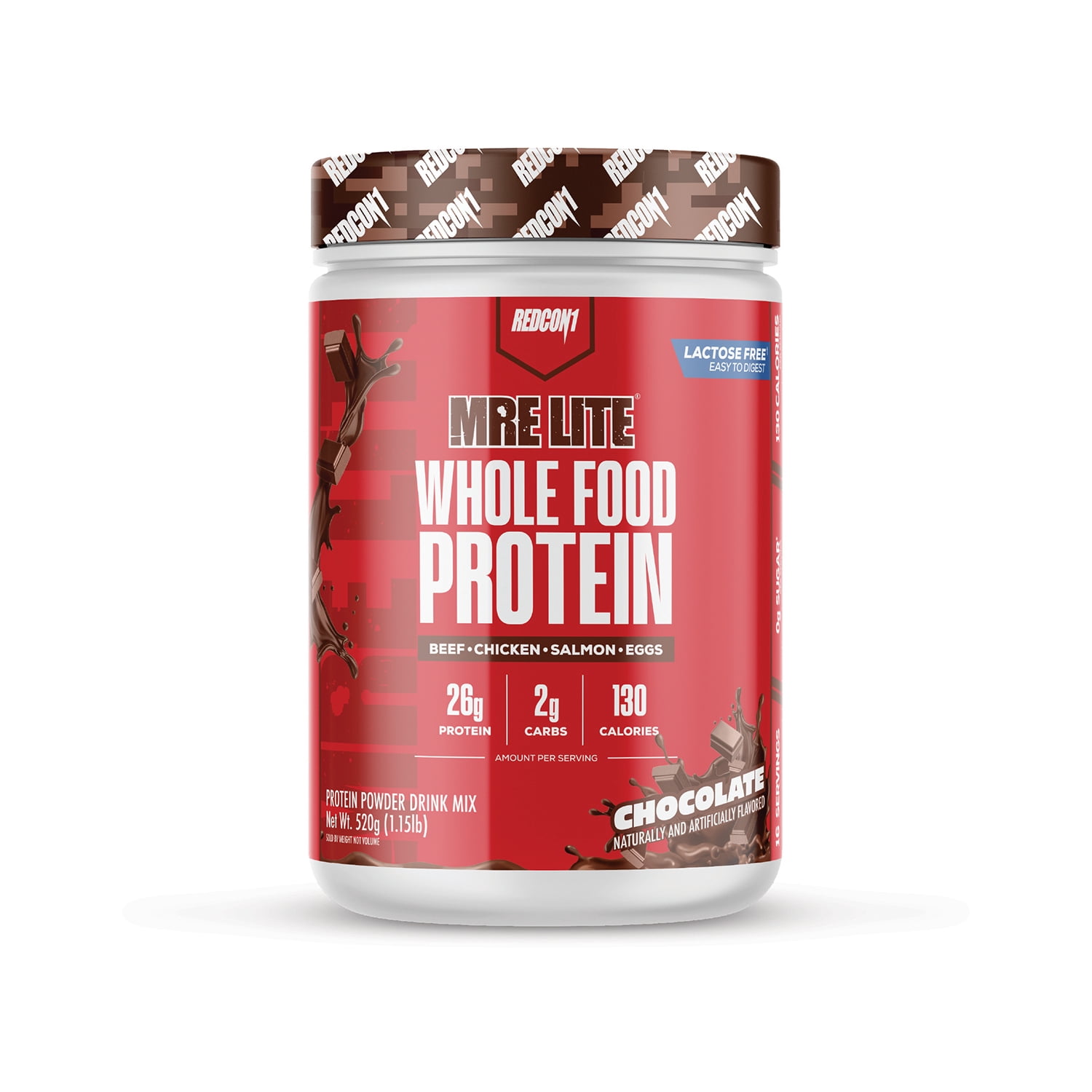 REDCON1 MRE LITE Whole Food Protein Powder, Chocolate, Whey & Lactose Free Meal Replacement, Easy to Digest, 16 Servings
