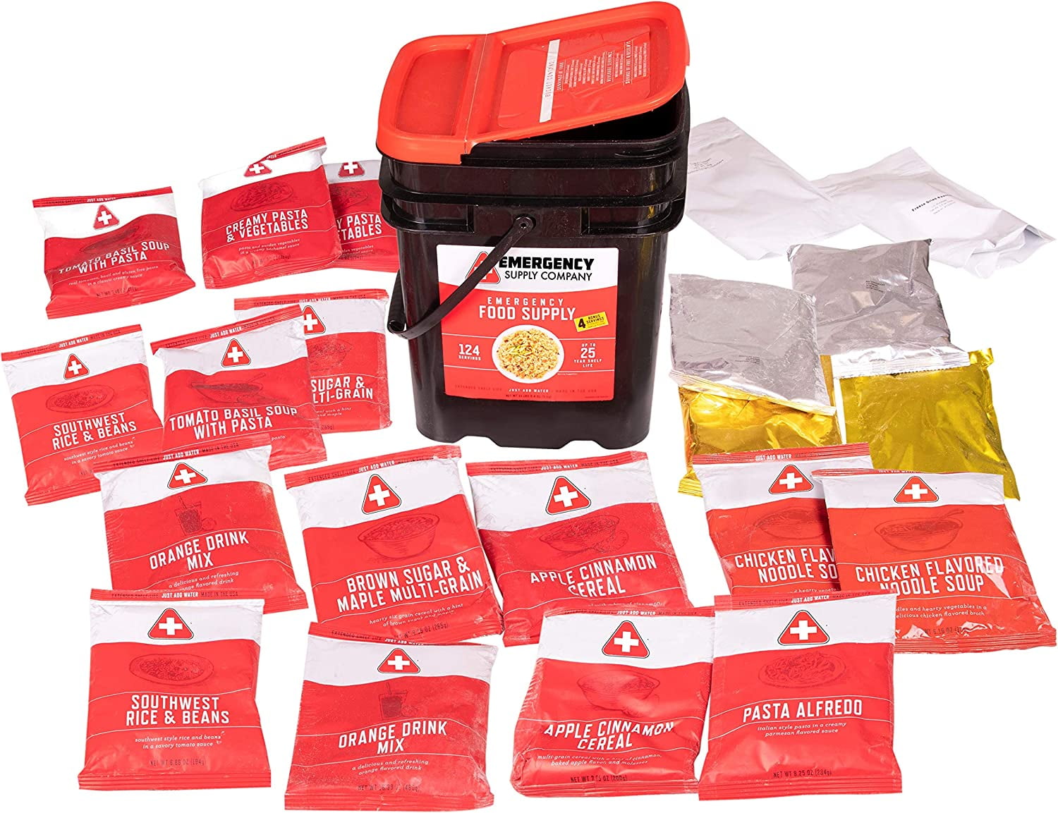 MRE Meals - 124-Serving Freeze Dried Emergency Food Supply - Ultimate Preparedness Pack, Multi Color