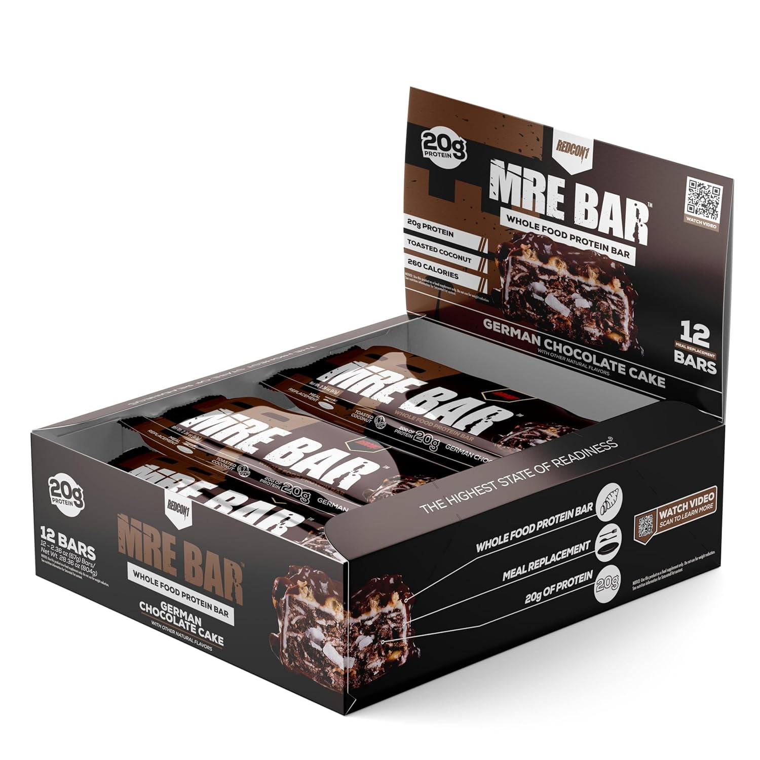 MRE Protein Bar, German Chocolate Cake Contains MCT Oil + 20g of