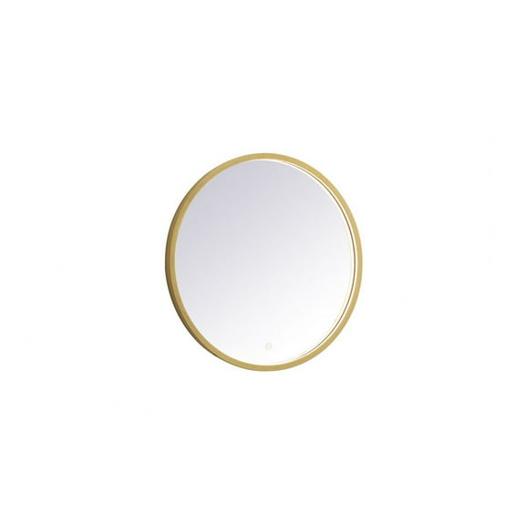 MRE6024BR-Elegant Decor-Pier - 24W LED Mirror with Adjustable Color Temperature In Modern Style-24 Inches Tall and 24 Inches Wide-Brass Finish