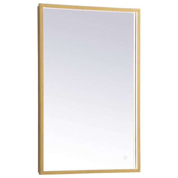 MRE61830BR-Elegant Decor-Pier - 30.5W LED Mirror with Adjustable Color Temperature In Modern Style-30 Inches Tall and 18 Inches Wide-Brass Finish