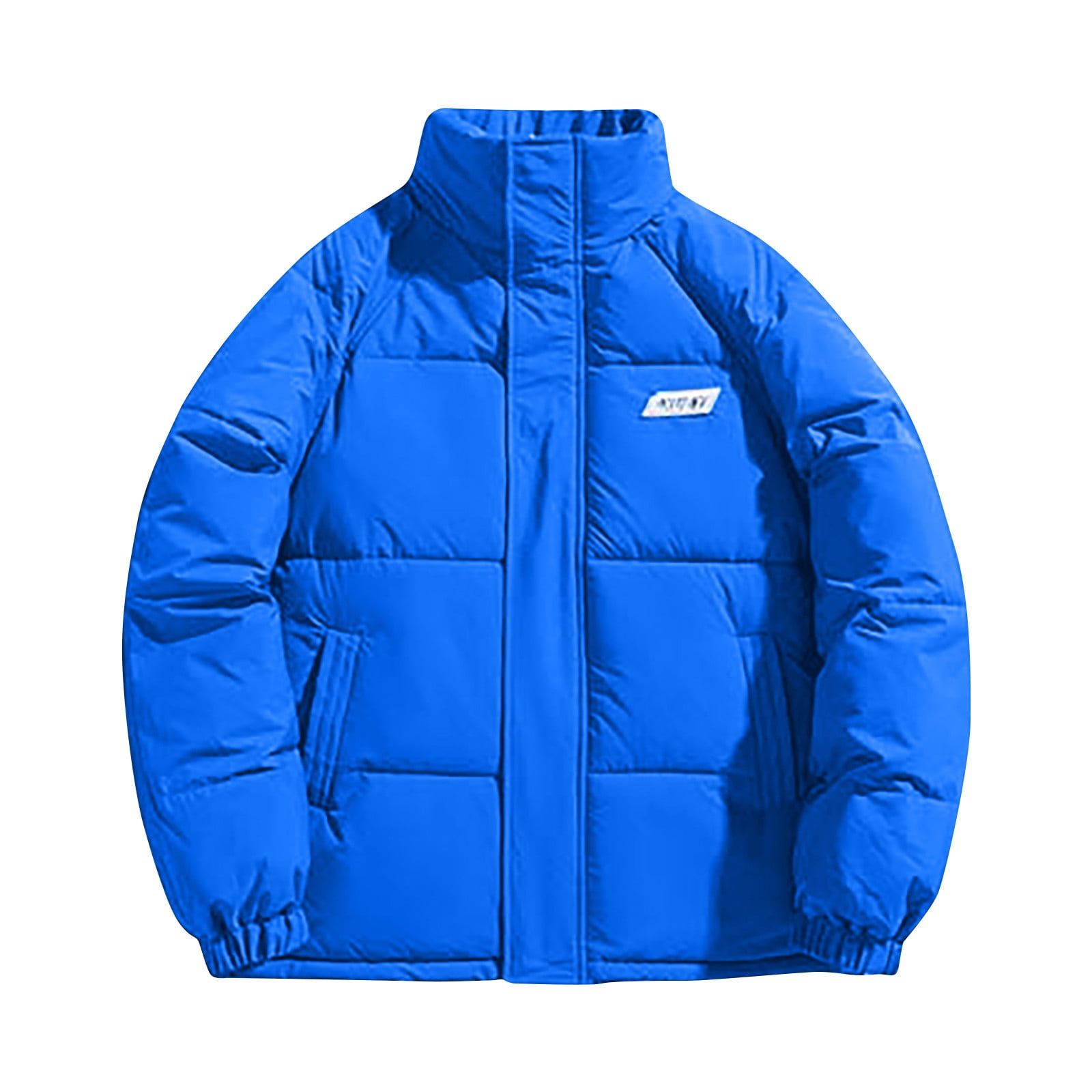 MRGIINRI Women's Winter Warm Long Sleeve Zip Puffer Jacket Pockets Baggy Short Down Coats on