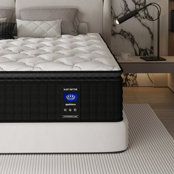 MRH Twin 12" Hybrid Mattress - Gel Memory Foam, Pocketed Springs, Firm Support, Pressure Relief