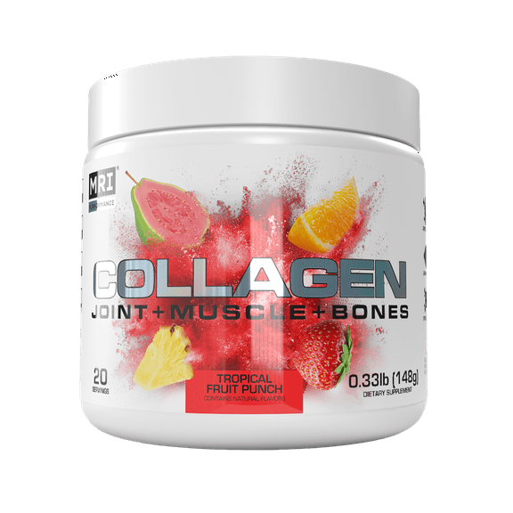 MRI Collagen Peptides, Hydrolyzed Type I & III Collagen, Joint, Muscle & Bone Support, Tropical Fruit Punch, 20 Servings