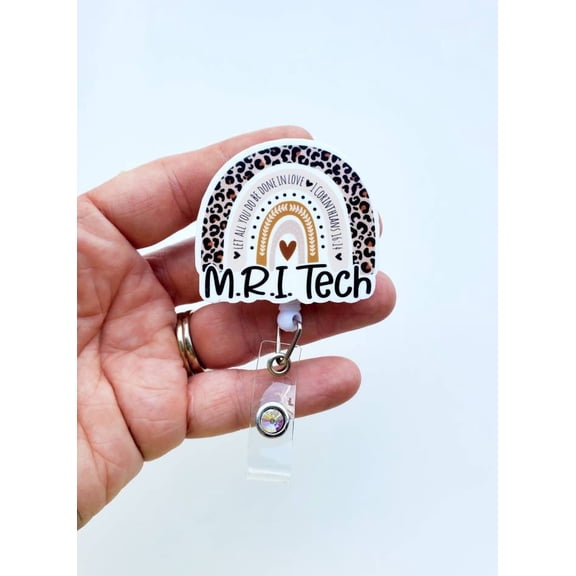 MRI Rainbow Badge | MRI Tech Badge | Reel | Badge ID Holder | Cute Mri Tech Gift