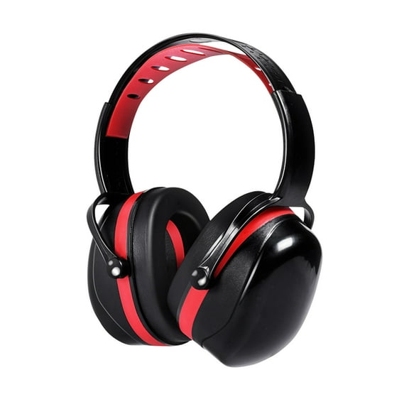 MRI-Safe Hearing Protection Ear Muffs - Comfortable, Adjustable, NRR 30dB Noise Reduction Earphones Red