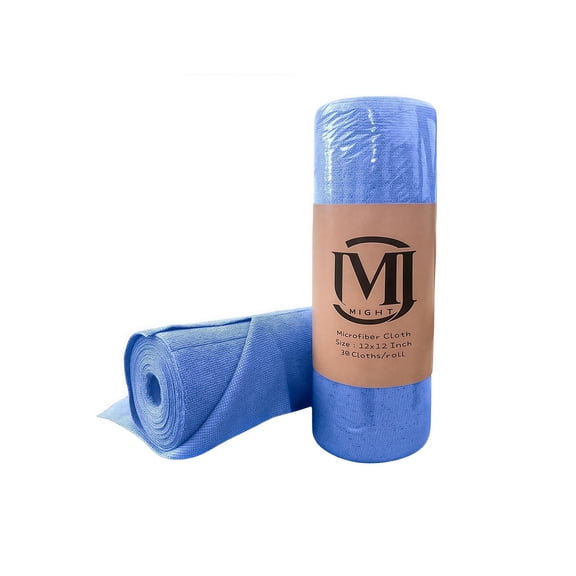 M RIGHT Gray Microfiber Cleaning Cloths Roll 2 Rolls, Reusable, Machine Washable, Super Absorbent, Lint Free, Tear Away Design