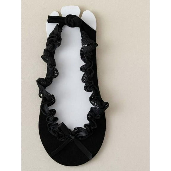 WEUVEB Women's Non-Skid Boat Socks, 1 Pair Black Breathable Casual Socks for Everyday Comfort and Outdoor Activities