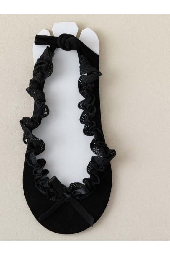 WEUVEB Women's Non-Skid Boat Socks, 1 Pair Black Breathable Casual Socks for Everyday Comfort and Outdoor Activities