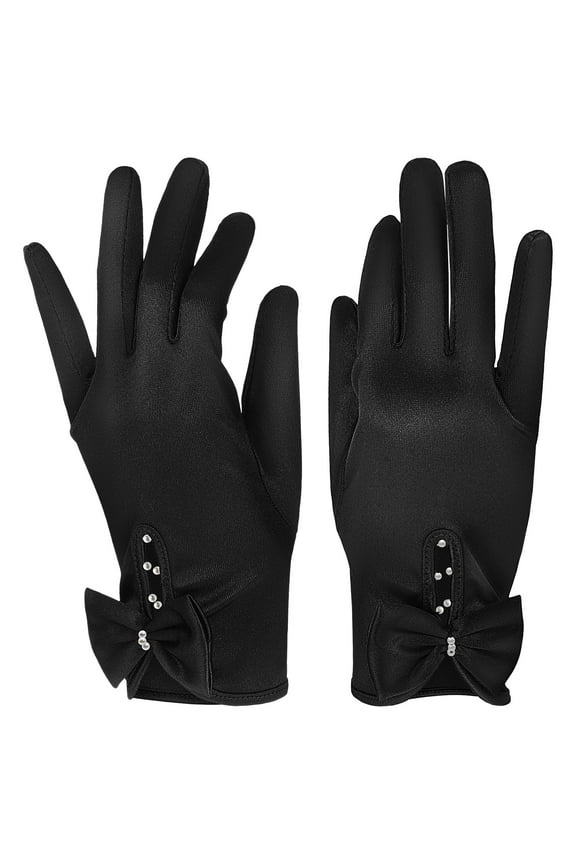 1 Pair Bridal Gloves Satin Gloves Women Gloves Wrist Length Gloves Prom Dress Gloves Wedding Accessory