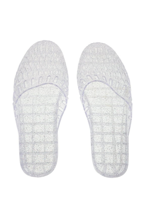 WEUVEB House Slippers Women Slide Shoes Transparent PVC 1 Pair