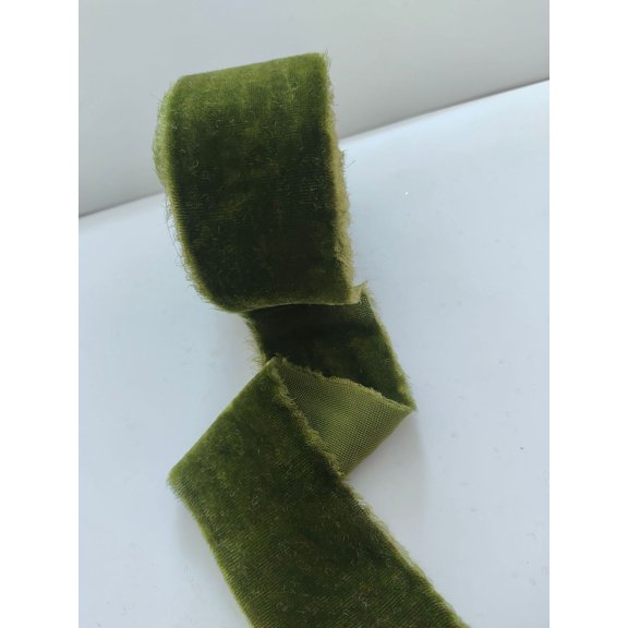 MRLESS Olive Green Ribbon Roll with Frayed Edges for Wedding Bouquets, Wrapping, Holiday Decor, Crafts, Multi-Purpose Use