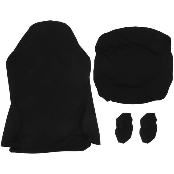 MRLESS 1 Set Computer Office Chair Cover with Armrest Covers Universal Washable Removable Rotating Boss Chair Slipcovers Soft Desk Chair Seat Protector Black