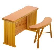 MRLESS Miniature Dollhouse Furniture Set 1 Piece Wooden Stool and Side Table Tiny Model Props for Dollhouse Accessories and Crafts