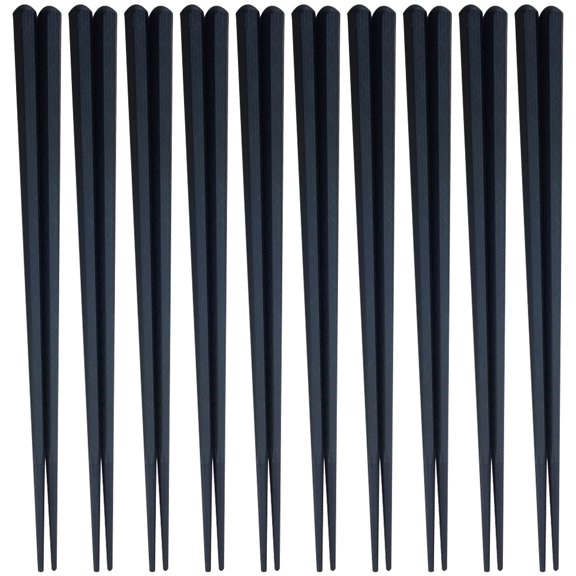 MRLESS 10 Pairs Reusable Non-slip Chopsticks - Hexagon Design - Dishwasher Safe - Black