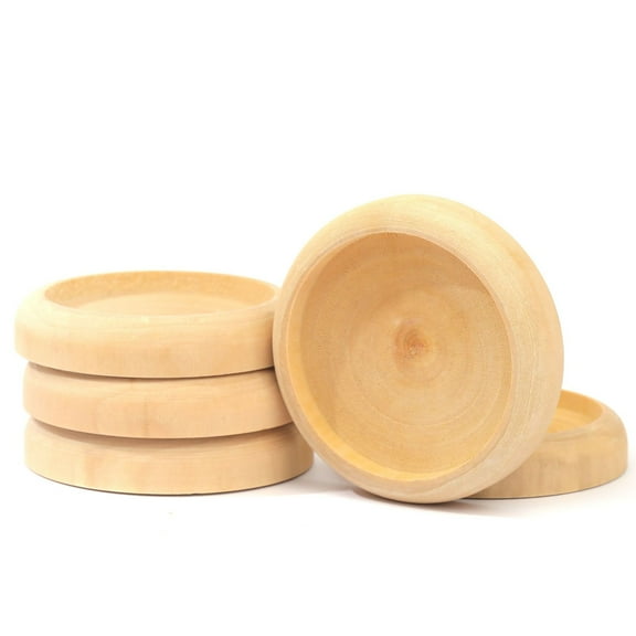 MRLESS 10-Pack Small Round Unfinished Wood Bases for Miniature Art, Needle Cushions, Sewing and Craft Projects