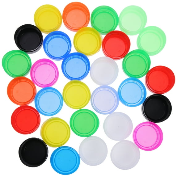 MRLESS 100 Plastic Bottle Caps for Kindergarten Development - Random Colors